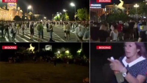 ŽENA SA DEMONSTRACIJA PONIZILA TELEVIZIJU N1 (VIDEO)