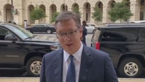 VUČIĆ POSLAO PORUKU PRED SASTANAK U BELOJ KUĆI: Pogledajte šta je rekao (VIDEO)