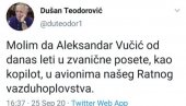 СРАМНА ОБЈАВА НА ТВИТЕРУ: Академик Теодоровић пожелео смрт Вучићу и увредио мртве пилоте (ФОТО)