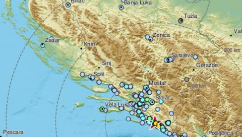 PONOVO SNAŽAN ZEMLJOTRES U HRVATSKOJ: Treslo se tlo i u Bosni i Hercegovini, epicentar blizu Dubrovnika