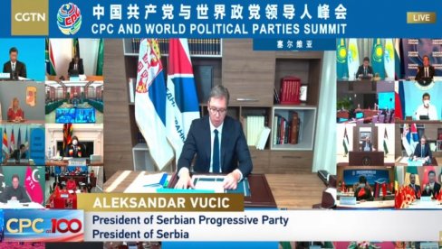 VUČIĆ NA ONLAJN SAMITU POVODOM 100 GODINA KP KINE: Srpski narod je posvećen ostvarivanju sve jačih veza sa Kinom! (FOTO/VIDEO)