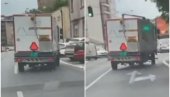 ŠTA SE OVO DEŠAVA? Vožnja kamiona u Dimitrija Tucovića uznemirila Beograđane (VIDEO)
