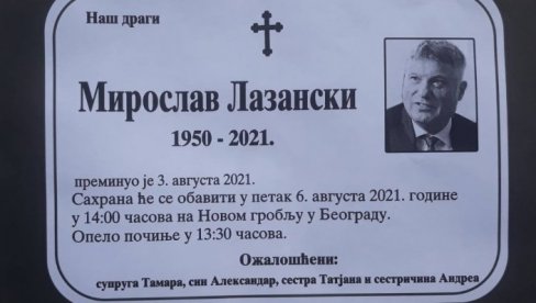 ЗАПАЛИ МУ СВЕЋУ У МОЈЕ ИМЕ: Кад је таксиста чуо да Татјана иде на сахрану Лазанског, дао јој је 100 динара и замолио за услугу