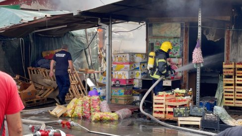 УГАШЕН ПОЖАР НА КВАНАТАШКОЈ ПИЈАЦИ У НИШУ: Једној особи пружена медицинска помоћ