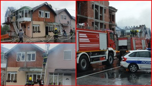 POŽAR U VOJNOM NASELJU U KRALJEVU: Gorela porodična kuća, tri vatrogasna vozila se borila sa stihijom (FOTO)