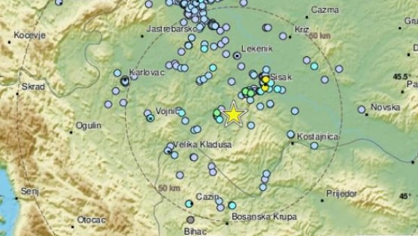 ДВА ЗЕМЉОТРЕСА У ХРВАТСКОЈ: Потреси у Банији у размаку од десетак минута