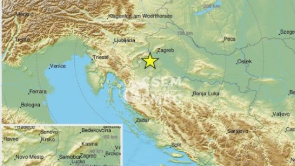 ТРЕСЛА СЕ ХРВАТСКА: Земљотрес у близини Загреба