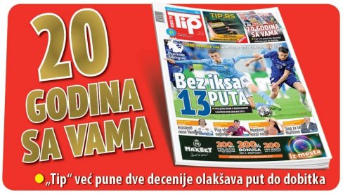UZ VERNE ČITAOCE VEĆ DVE DECENIJE: Sa „Tipom“ uvek lakše do dobitka UZ VERNE ČITAOCE VEĆ DVE DECENIJE: Sa „Tipom“ uvek lakše do dobitka