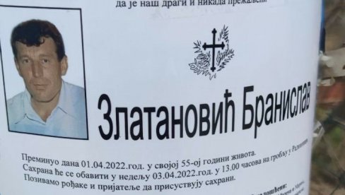 SUTRA SAHRANA STRADALOG RUDARA: Branislav Zlatanović počivaće u rodnom mestu Radovnice