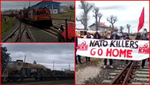 NATO UBICE, IDITE KUĆI! Grčki komunisti blokirali voz krcat oružjem i oklopnim vozilima za Ukrajinu (VIDEO) NATO UBICE, IDITE KUĆI! Grčki komunisti blokirali voz krcat oružjem i oklopnim vozilima za Ukrajinu (VIDEO)