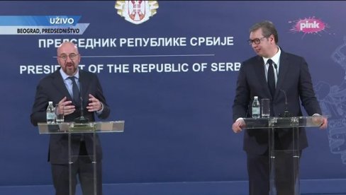 ВУЧИЋ НАКОН САСТАНКА СА МИШЕЛОМ: Циљ Србије је да настави европским путем (ВИДЕО) ВУЧИЋ НАКОН САСТАНКА СА МИШЕЛОМ: Циљ Србије је да настави европским путем (ВИДЕО)