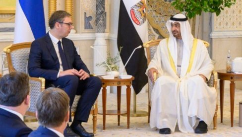 VUČIĆ SE SASTAO SA BIN ZAJEDOM: Predsednik će nakon razgovora  učestvovati na panelu Partnerstvo i saradnja u oblasti energetike