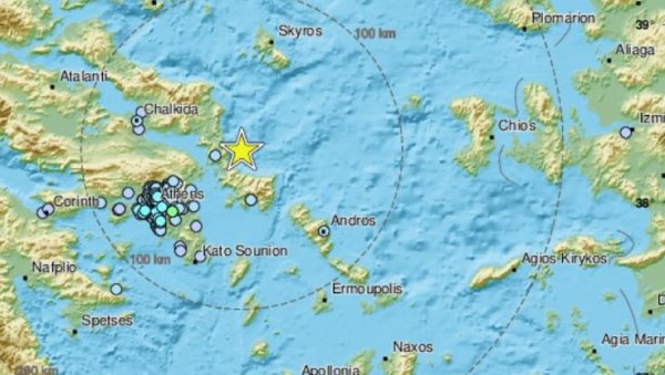 ЈАК ЗЕМЉОТРЕС КОД ГРЧКОГ ОСТРВА ЕВИЈЕ: Осетио се и у Атини