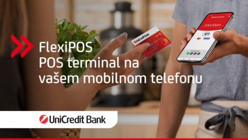 UNICREDIT PODRŠKA MALIM PREDUZETNICIMA: Biznis klijentima UniCredit Banke Srbija omogućen Tap on Phone - terminal na mobilnom telefonu