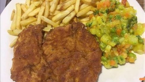 DANAŠNJI PREDLOG ZA RUČAK: Pomfrit, varivo i bečka šnicla DANAŠNJI PREDLOG ZA RUČAK: Pomfrit, varivo i bečka šnicla