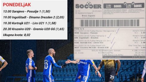 JUČE SMO PROŠLI! Evo Tip tiketa za utorak JUČE SMO PROŠLI! Evo Tip tiketa za utorak