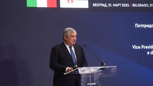 TAJANI PORUČIO U BEOGRADU: Srbija što pre u EU - zahvaljujući Vučiću očuvan mir na Balkanu TAJANI PORUČIO U BEOGRADU: Srbija što pre u EU - zahvaljujući Vučiću očuvan mir na Balkanu