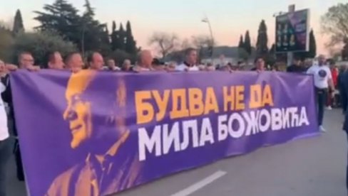 PODRŠKA MILU BOŽOVIĆU: Protest u Budvi, građani blokirali kružni tok (VIDEO)