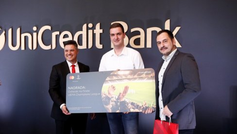 MASTERCARD I UNICREDIT BANKA VODE NA FINALE UEFA CHAMPIONS LEAGUE! Srećnom dobitniku putovanja u Istanbul* uručena nagrada