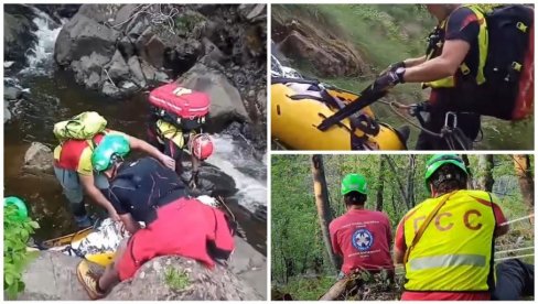 DRAMATIČNI SNIMAK SPASAVANJA ŽENE NA DIVČIBARAMA: Survala se u kanjon reke, izvlačili je sedam sati (VIDEO)