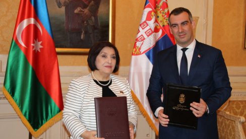 MEMORANDUM O SARADNJI PARLAMENATA SRBIJE I AZERBEJDŽANA: Orlić ugostio Sahibu Gafarovu