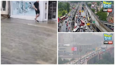 PLJUSAK IZAZVAO HAOS U SAOBRAĆAJU: Kilometarske kolone u Beogradu, potoci teku ulicama (VIDEO) PLJUSAK IZAZVAO HAOS U SAOBRAĆAJU: Kilometarske kolone u Beogradu, potoci teku ulicama (VIDEO)