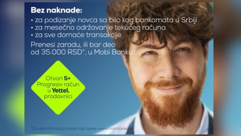 Mobi Banka ukida naknade za primaoce zarade