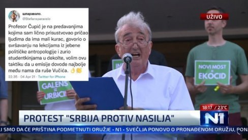 ПРОТЕСТ У НОВОМ САДУ: Говорник Чедомир Чупић - професор ког бивши студенти оптужују за сексуално узнемиравање студенткиња