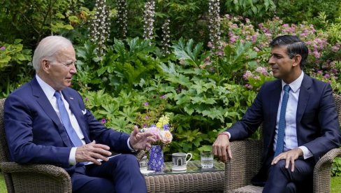 ОДНОСИ АМЕРИКЕ И БРИТАНИЈЕ КАО СТЕНА: Бајден започео европску турнеју састанком са британским премијером Ришијем Сунаком ОДНОСИ АМЕРИКЕ И БРИТАНИЈЕ КАО СТЕНА: Бајден започео европску турнеју састанком са британским премијером Ришијем Сунаком