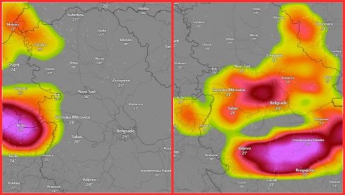 NOVO UPOZORENJE RHMZ: Duvaće vetar brzine do 100 kilometara na čas, pogledajte kako se oluja kreće ka Beogradu (FOTO)