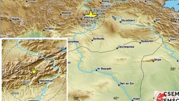 ЗЕМЉОТРЕС ПОГОДИО ТУРСКУ: Потрес на истоку земље