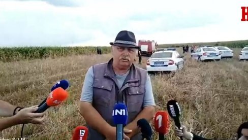 VIDEO SAM AVION, MAHAO PILOTU Ispovest čoveka kraj čije njive se srušila letelica: Dim je bio gust, video se na dva mesta (VIDEO)