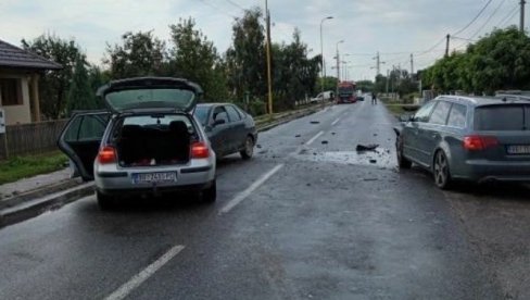 LANČANI SUDAR KOD LAZAREVCA: Delovi vozila rasuti svuda po putu