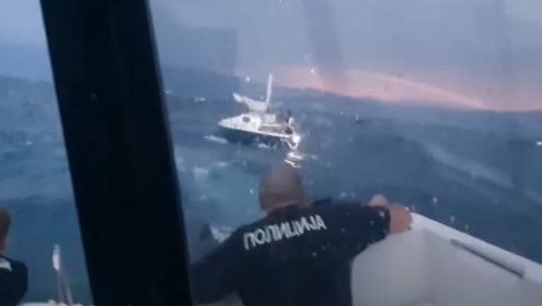 STRAŠAN SNIMAK DRAME NA OHRIDU: Tokom oluje izgubio kontrolu na čamcem, policija morala da spasava ljude (VIDEO)