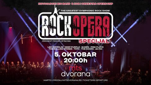 MUZIČKI SPEKTAKL ROCK OPERA 05. OKTOBRA PONOVO U MTS DVORANI