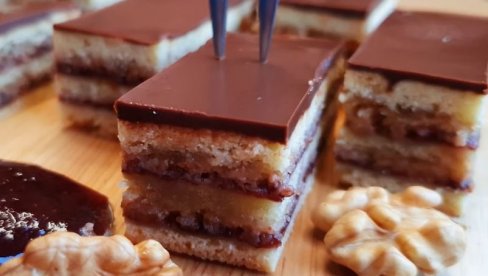 ŽERBO KOCKE: Kolač sa pekmezom, orasima i čokoladom omiljeni je desert na slavama širom Srbije