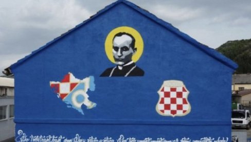 USTAŠKA DRŽAVA I STEPINAC DOBILI MURAL: Karta zamišljene NDH osvanula na zidu u BiH