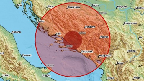 DOBRO ZATRESE: Jak zemljotres u BiH, osetio se i u Hrvatskoj i Crnoj Gori