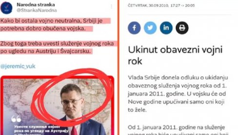 JEREMIĆ OBRNUO PLOČU: Traži uvođenje obaveznog vojnog roka, a on ukinut u vreme njegove vlasti (FOTO)