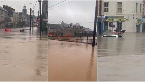 УЛИЦЕ ПОД ВОДОМ, ВОЈСКА НА ТЕРЕНУ: Олуја која прети Британији већ опустошила једну земљу (ВИДЕО)