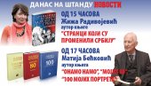 ДАНАС НА ШТАНДУ “НОВОСТИ” НА САЈМУ КЊИГА Гости: Жижа Радивојевић и Матија Бећковић