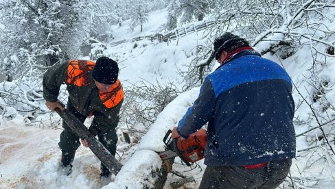SRBIJA POD SNEGOM: Pao prvi sneg u Beogradu; Evakuisani građani na putnom pravcu Vranje - Kriva Feja
