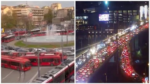 STOJE TROLEJBUSI NA SLAVIJI: Popodevni špic i petak doneli muke Beograđanima, vozila mile na auto-putu i Gazeli (FOTO/VIDEO)