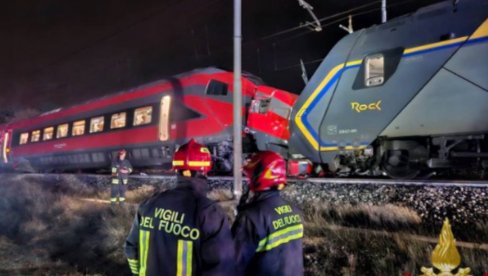 ДИРЕКТАН СУДАР ВОЗОВА У ИТАЛИЈИ: Повређено најмање 17 особа, познат и разлог несреће (ФОТО/ВИДЕО) ДИРЕКТАН СУДАР ВОЗОВА У ИТАЛИЈИ: Повређено најмање 17 особа, познат и разлог несреће (ФОТО/ВИДЕО)
