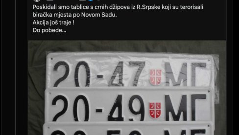 PROPAO POKUŠAJ OBMANE: Tablice raskrinkale laži o crnim džipovima u Novom Sadu (FOTO)