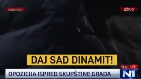 ДАЈ САДА ДИНАМИТ Ужасни призори синоћ пред Скупштином града - Зеленовић и Алексић хушкали масу  (ВИДЕО)