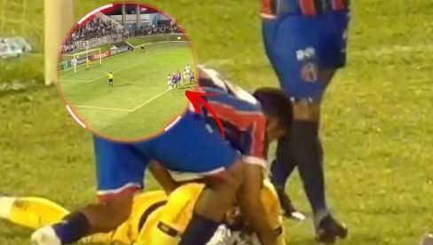 TEŠKO DA STE VIDELI BIZARNIJI PENAL: Golman uhvatio loptu, bek napravio neviđenu glupost (VIDEO)