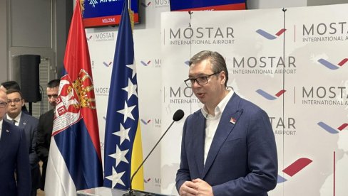 VUČIĆ SE OBRATIO NA CEREMONIJI: Važan događaj za Mostar i Beograd, BiH i Srbiju i povezivanje svih naših naroda (FOTO/VIDEO)