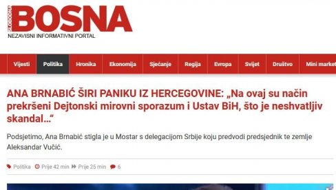 НАСТАВЉАЈУ СЕ НАПАДИ НА СРПСКО РУКОВОДСТВО: На мети Ана Брнабић - нове лажи Слободне Босне