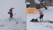 U Užicu pao sneg, a ludnica je - tek onda počela (VIDEO)